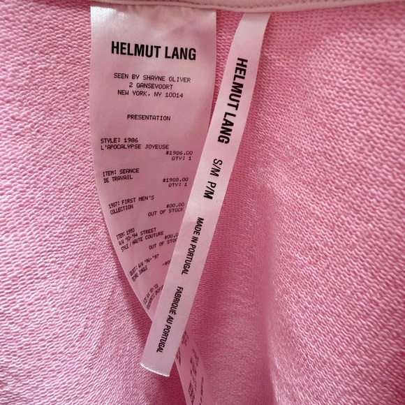 Helmut Lang Pink Shayne Oliver Campaign Print Zip Hoodie sweatshirt - Picture 3 of 13